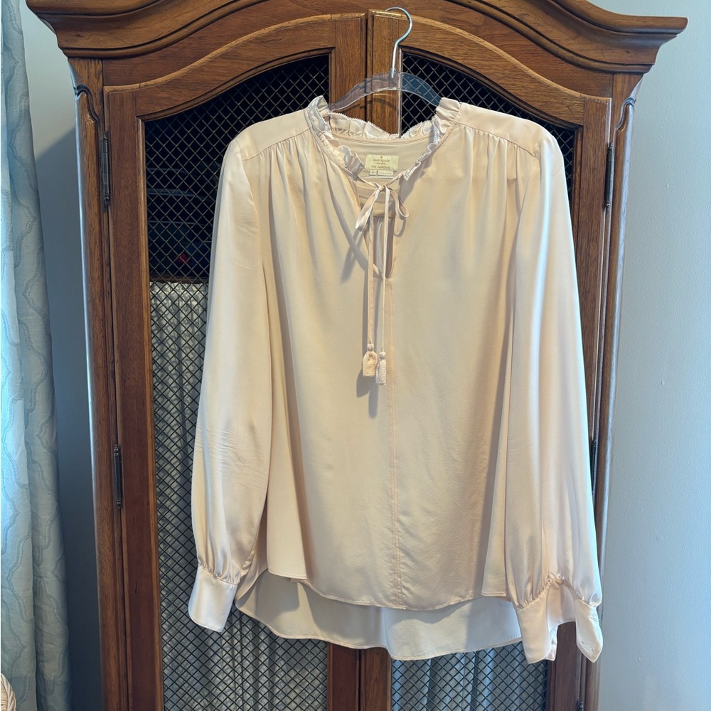 Kate Spade Pink Tie Blouse XL